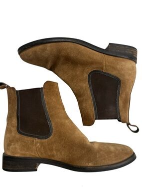 Thursday Boot Company Duchess Chlesea Ankle Boots in Cognac Suede - Size 8